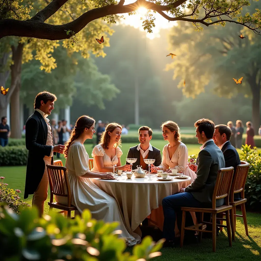 Зеленый парк с испанским мхом, свисающим с деревьев, в центре Саваны.